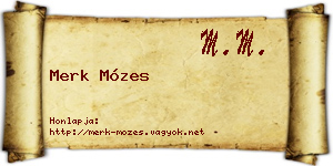 Merk Mózes névjegykártya